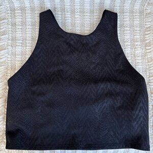 Athleta Sports Bra Size Small Black Racer Back Cropped Tank Top Built-In Bra